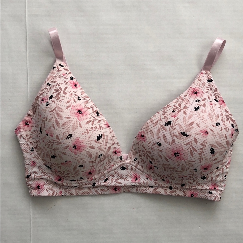Laura Ashley Pink Floral Wireless Bra Size 38C